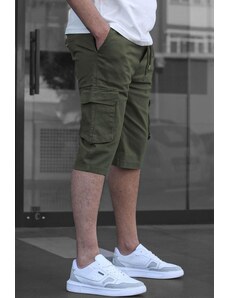 Madmext Khaki Cargo Pocket Capri Men's Trousers 6331