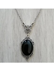 China Jewelry Náhrdelník gotický s černým přívěskem