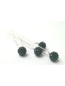 China Jewelry Vlásenka kulička shamballa 1ks tm.zelené