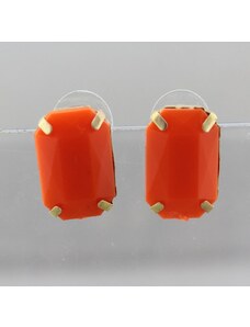 China Jewelry Naušnice obdélníčky oranžové