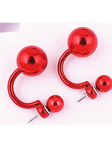 China Jewelry Naušnice kuličky červené