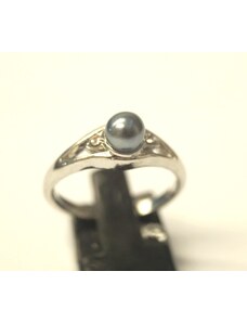 China Jewelry Prsten perlička šedá