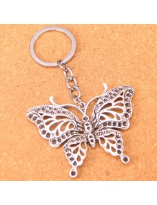 China Jewelry Přívěsek na klíče motýl - stříbrný