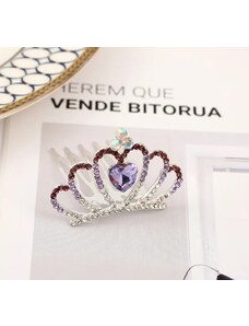 China Jewelry Mini korunka s kytičkou - fialová