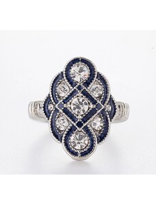 China Jewelry Prsten s krystaly stříbrný vel. 8