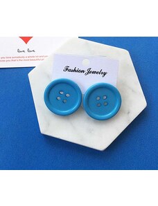 China Jewelry Naušnice knoflík modrý