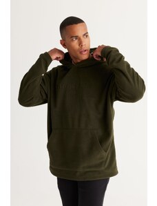 AC&Co / Altınyıldız Classics Men's Khaki Oversize Loose-Fit Hooded Fleece Sweatshirt