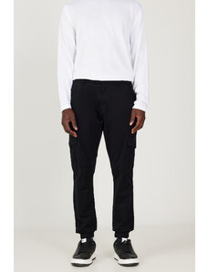 AC&Co / Altınyıldız Classics Men's Black Slim Fit Slim Fit Cargo Pocket Cotton Flexible Trousers