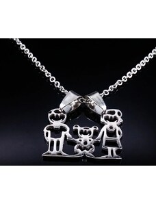 China Jewelry Náhrdelník nerez ocel - rodina - stříbrný