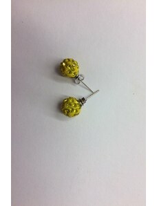 China Jewelry Naušnice kuličky shamballa - žluté