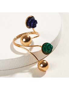China Jewelry Prsten s růžičkami - zlatý