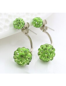 China Jewelry Naušnice oboustranné shamballa - zelené