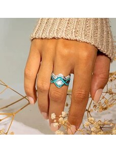Jewelry Nihao Sada prstenů 2 ks - zelená vel. 8