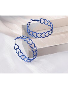 China Jewelry Naušnice kruhy srdíčka - modré