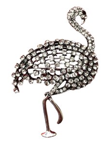 China Jewelry Brož plameňák - stříbrný