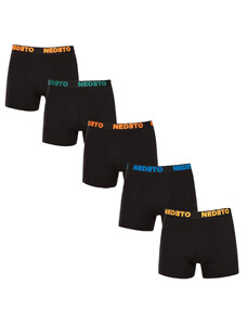 5PACK pánské boxerky Nedeto černé (5NB003)