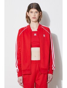 Mikina adidas Originals dámská, červená barva, s aplikací, IK4032