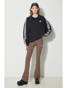 Kalhoty adidas Originals dámské, hnědá barva, zvony, high waist, IR5945