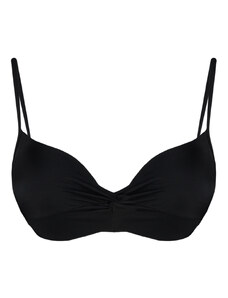 Trendyol Black Balcony Gathered Regular Bikini Top