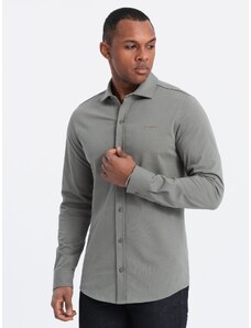 Ombre Men's cotton REGULAR single jersey knit shirt - light khaki