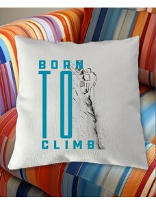 123triko.cz Born To Climb, lezení, climbing, bouldering, hory - Polštář s lněným povlakem 40 x 40 cm - 40 x 40 cm