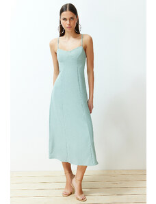 Trendyol Mint A-line Midi Woven Strap Dress