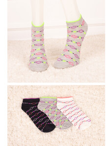 armonika Women's Dotted Heart Short Booties Socks 3-Pack