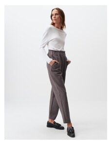 Jimmy Key Anthracite High Waist Line Patterned Fabric Trousers