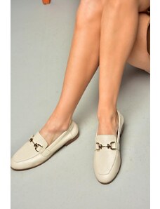 Fox Shoes S944037903 Beige Genuine Leather Women's Flats