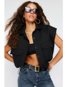 Trendyol Black Oversize Pocket Detailed Vest