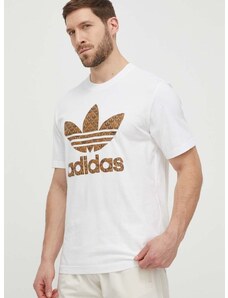 Bavlněné tričko adidas Originals bílá barva, s potiskem, IS2932