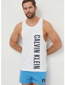 Bavlněné plážové tričko Calvin Klein bílá barva, KM0KM00997