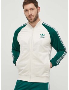 Mikina adidas Originals SST pánská, béžová barva, vzorovaná, IS1403