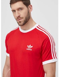 Bavlněné tričko adidas Originals Adicolor Classics 3-Stripes červená barva, IA4852