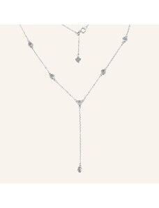SilveAmo Stříbrný náhrdelník - kravata s kubickými zirkony