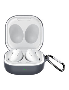 Techsuit Silikonové měkké pouzdro s uchytem pro Samsung Galaxy Buds FE / 2 Pro / 2 / Live / pro Samsung Galaxy Buds FE černá