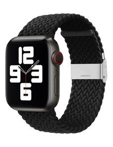 Techsuit Kvalitní Řemínek pro Apple Watch 1/2/3/4/5/6/7/8/9/SE/SE 2/Ultra/Ultra 2 (42/44/45/49mm) Černá