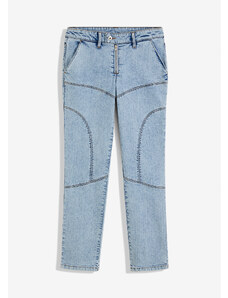 bonprix Straight džíny s dělícími švy Modrá