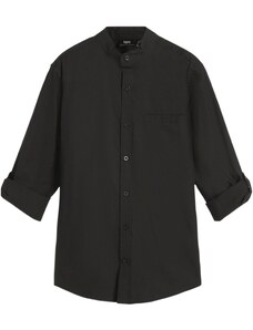bonprix Chlapecká košile s ohrnutelnými dlouhými rukávy Černá