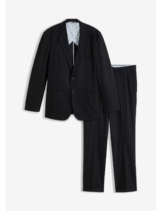 bonprix 2dílný oblek se lnem: sako a kalhoty Černá