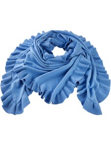 bonprix Velký trojúhelníkový šátek s podílem hedvábí Modrá