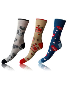 Bellinda CRAZY SOCKS 3x - Fun crazy socks 3 pairs - blue - white - red
