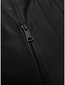 Krátká černá dámská bunda ramoneska se stojáčkem J Style (11Z8127)