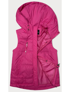 Miss TiTi Volná růžová dámská vesta s kapucí (2655)