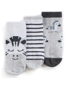 TICK TOCK Kojenecké ponožky Zebra 3 kusy