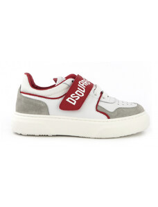 DSQUARED2 TENISKY DSQUARED LOGO MIXED MATERIALS SNEAKERS LOW LACE UP&STRAP