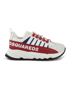 DSQUARED2 TENISKY DSQUARED LOGO LEATHER & TECH FREE SNEAKERS LOW LACE UP