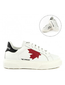 DSQUARED2 TENISKY DSQUARED THE CANADIAN LEATHER SNEAKERS LOW LACE UP