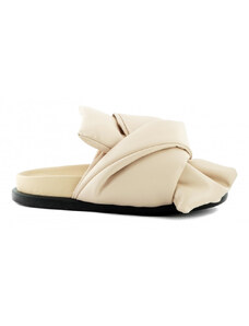 N°21 PANTOFLE NO21 PADDED BOW-EMBELLISHED LEATHER FUSSBETT SLIDES