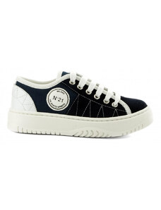 N°21 TENISKY NO21 CONTRASTING PRINTED LOGO MIX MATERIALS LACE-UP LOW SNEAKERS